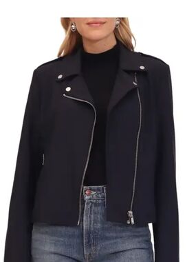 NWT Bagatelle Navy Asymmetrical Zip Moto Jacket